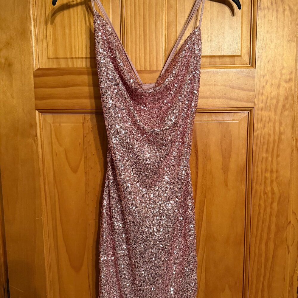 Pink Glitter/Sequin Mini Dress - NWT